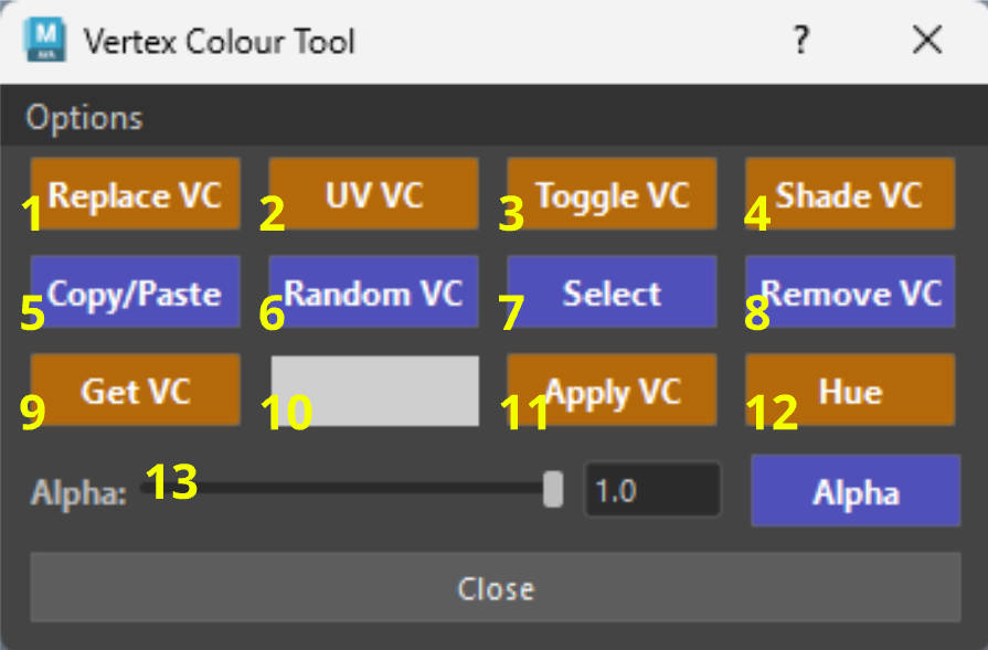 Vertex Colour Tool Window